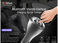 Bluetooth Stereo Earbud  Charging by Car Charger